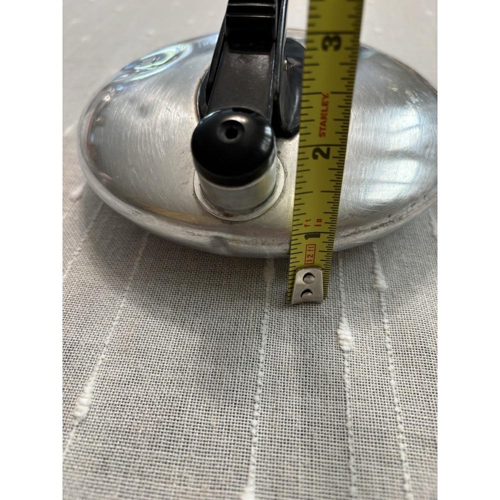 Unique Vintage Art Deco UFO Brushed Aluminum Whistling Tea Kettle Travel Size - Picture 10 of 12